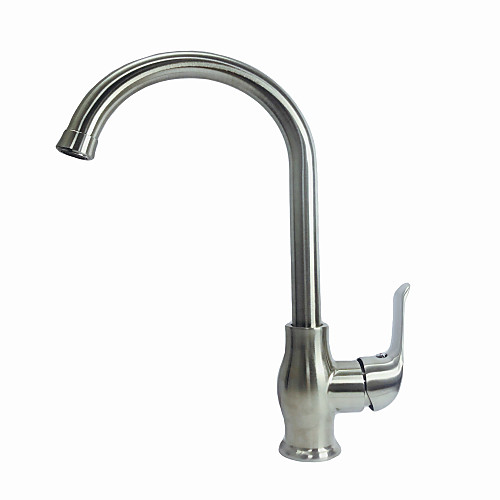 

Kitchen faucet - Single Handle One Hole Stainless Steel / Painted Finishes Standard Spout Centerset Contemporary Kitchen Taps