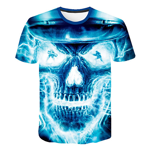 

Men's Daily Sports Street chic / Exaggerated T-shirt - Geometric / Color Block / 3D Print Rainbow