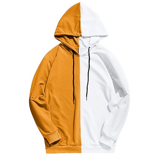 

Men's Casual Hoodie - Color Block Yellow US32 / UK32 / EU40