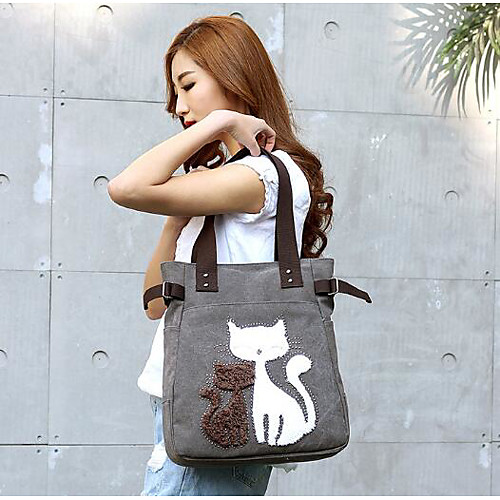 

Women's Canvas Top Handle Bag Animal Purple / Blushing Pink / Khaki