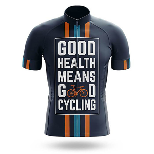 

21Grams Men's Short Sleeve Cycling Jersey 100% Polyester Bule / Black National Flag Bike Jersey Top Mountain Bike MTB Road Bike Cycling UV Resistant Breathable Quick Dry Sports Clothing Apparel