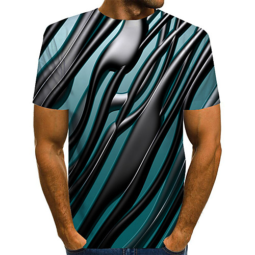 

Men's Daily Going out Basic / Street chic T-shirt - 3D / Graphic Print Black