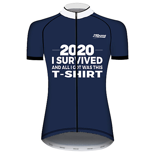 

21Grams Women's Short Sleeve Cycling Jersey 100% Polyester Blue / White Novelty Bike Jersey Top Mountain Bike MTB Road Bike Cycling UV Resistant Breathable Quick Dry Sports Clothing Apparel