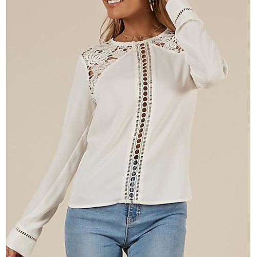

Women's Daily Blouse - Solid Colored White