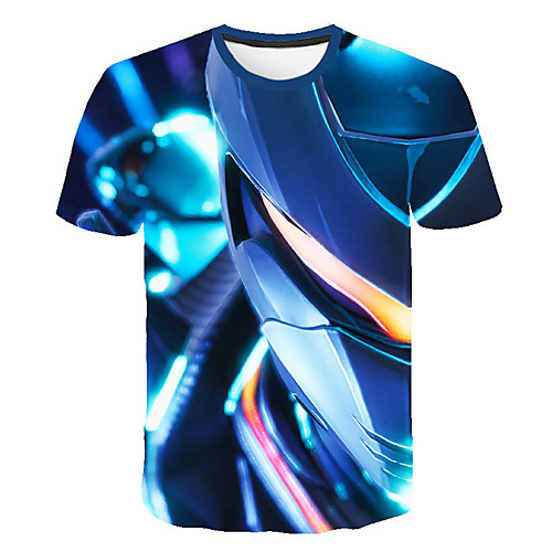 

Men's Daily Sports Street chic / Exaggerated T-shirt - Geometric / Color Block / 3D Print Rainbow