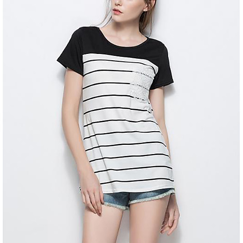 

Women's Daily Tunic - Striped White