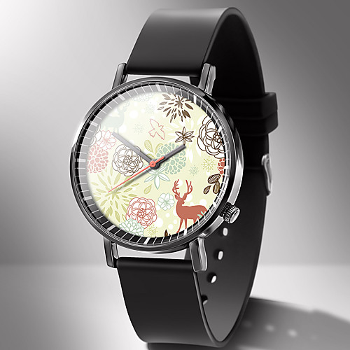 

Men and Women Sport Watch Quartz Animal Pattern Rubber Black Chronograph Cute New Design Analog New Arrival Fashion - Black White Green One Year Battery Life