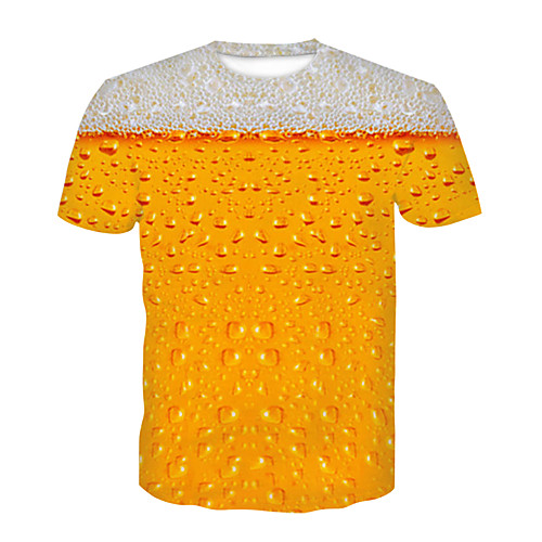 

Men's Party Club T-shirt - 3D / Beer Print Yellow
