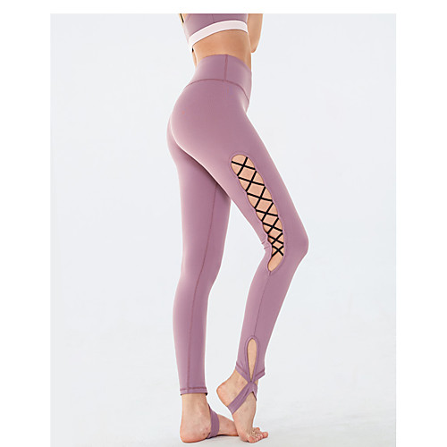 

Women's Sporty / Basic Legging - Solid Colored High Waist Purple Blue Black S M L