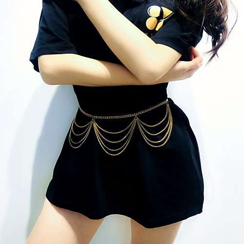 

Waist Chain Elegant Trendy Ethnic Women's Body Jewelry For Wedding Party Date Alloy Wedding Friends Gold 1 Piece