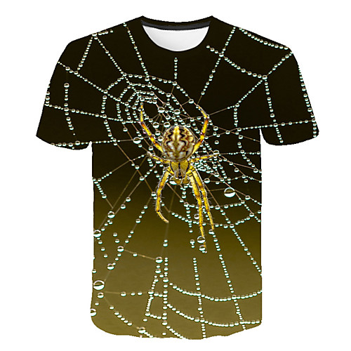 

Men's Daily Sports Street chic / Exaggerated T-shirt - Geometric / Color Block / 3D Print Gold