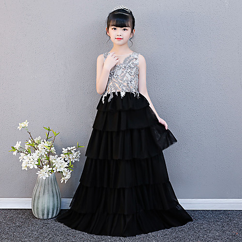 

Princess Sweep / Brush Train Wedding / Party Pageant Dresses - Chiffon Sleeveless Illusion Neck with Petal