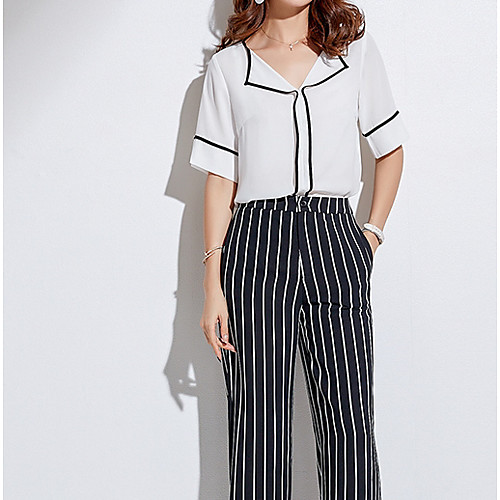 

Women's Daily Shirt - Color Block Black