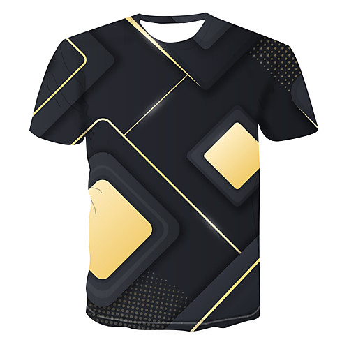 

Men's Club Weekend Street chic / Punk & Gothic T-shirt - 3D / Abstract / Graphic Print Black