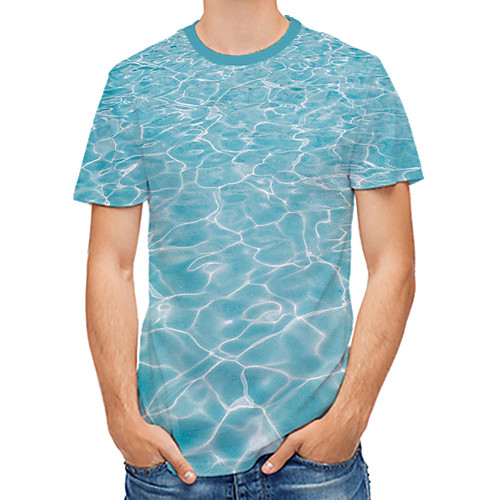 

Men's Daily Club Street chic / Punk & Gothic T-shirt - Color Block / 3D / Abstract Print Light Blue