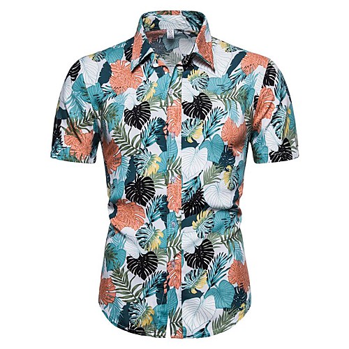 

Men's Daily Going out Basic / Exaggerated T-shirt - Floral / 3D Green