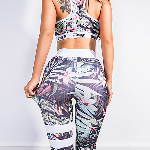 

Women's 2-Piece Activewear Set Workout Outfits Sports Bra with Tights 2pcs Running Fitness Jogging Breathable Soft Sportswear Athletic Clothing Set Sleeveless Activewear Stretchy Skinny