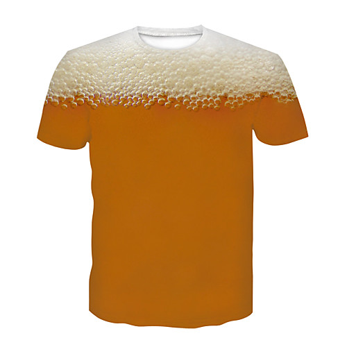 

Men's Party Club T-shirt - 3D / Beer Print Yellow