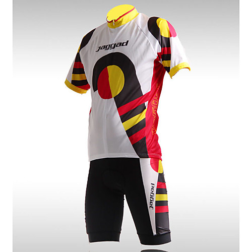 

Jaggad Women's Short Sleeve Cycling Jersey with Shorts Spandex Coolmax Lycra GoldenRed Novelty Funny Bike Clothing Suit Breathable 3D Pad Quick Dry Sweat-wicking Sports Geometric Mountain Bike MTB