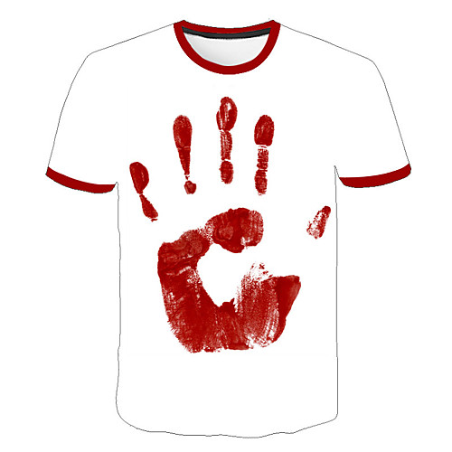 

Men's Daily Sports Street chic / Exaggerated T-shirt - Geometric / Color Block / 3D Print White