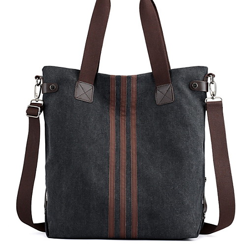 

Women's Zipper Canvas Top Handle Bag Solid Color Blue / Brown / Black