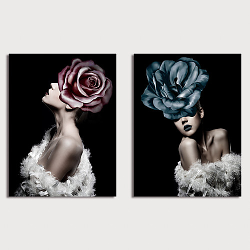 

Print Art Rolled Canvas Painting ModernPeople Art Prints set of 2 without Stretcher