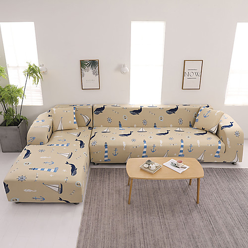 

Sofa Cover Romantic Yarn Dyed Polyester / Cotton Blend Slipcovers