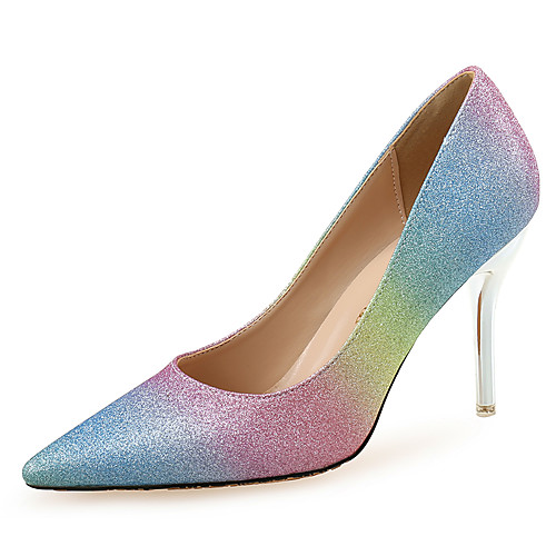 

Women's Heels Stiletto Heel Pointed Toe Sequin Synthetics Classic Spring & Summer Blue / Color Block