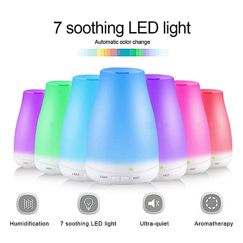 

Aromatherapy Essential Oil Diffuser Ultrasonic Diffusers Cool Mist Humidifier with 7 Colors LED Lights and Waterless Auto Shut-off for Home Office Bedroom Room