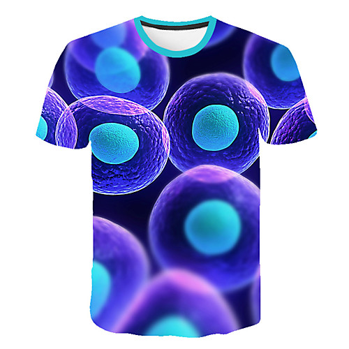 

Men's Daily Sports Street chic / Exaggerated T-shirt - Geometric / Color Block / 3D Print Purple