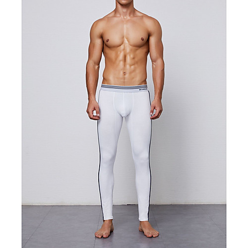 

Compression Gym Men's Normal Polyester Sexy Long Johns Color Block Mid Waist