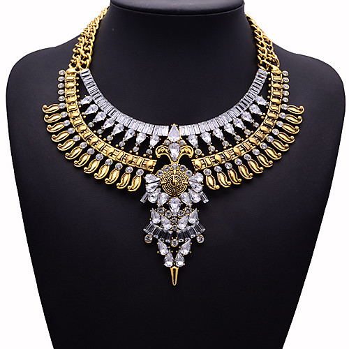 

Women's White Resin Collar Necklace Statement Necklace Necklace Chunky Statement Vintage Punk Ethnic Resin Silver Plated Chrome Gold Silver 45 cm Necklace Jewelry 1pc For Party Evening Prom Street