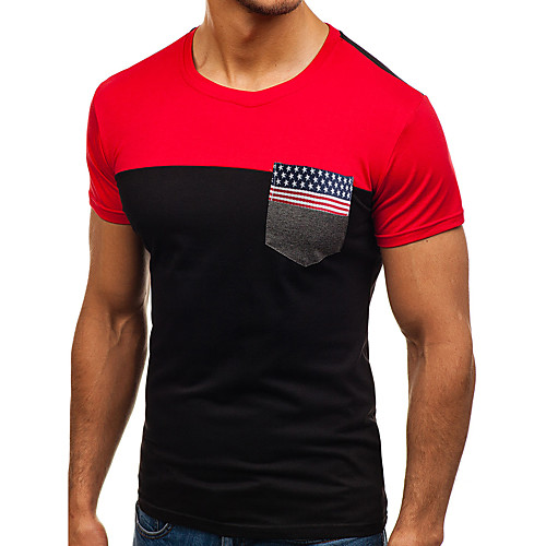 

Men's Daily Sports Basic / Elegant T-shirt - Solid Colored Red