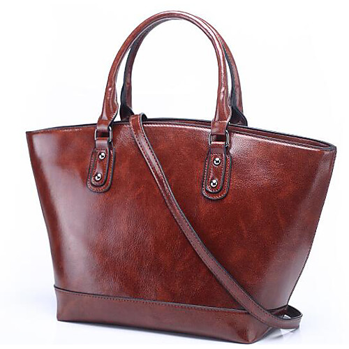

Women's PU Top Handle Bag Solid Color Red / Brown / Black