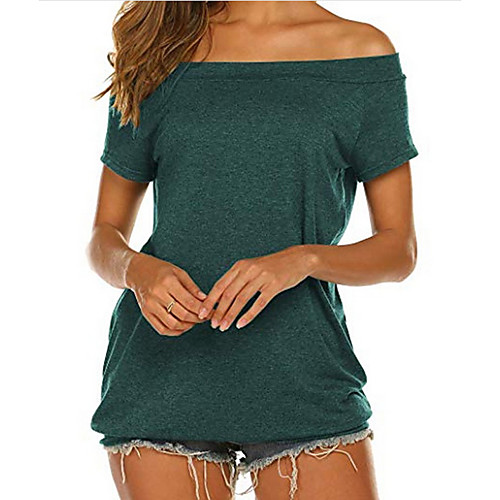 

Women's Daily T-shirt - Solid Colored Black
