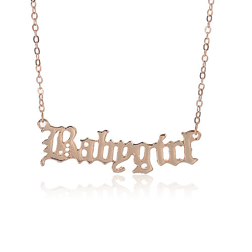 

Women's Necklace Letter Trendy Fashion Chrome Rose Gold Gold Silver 42 cm Necklace Jewelry 1pc For Daily School