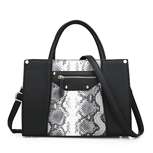 

Women's Embossed PU Top Handle Bag Snakeskin Red / Blue / Brown