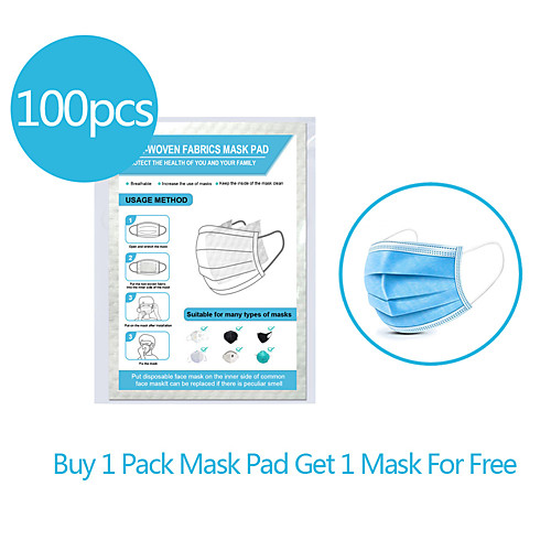 

Face Gasket 100pc Disposable Activated Carbon Filter Replacement Filter Mats Skin-friendly Breathable PM 2.5 Filter for Men Women with Filter Slot