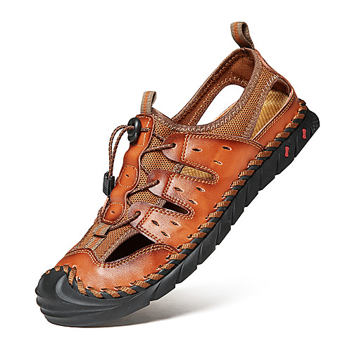 

Men's Nappa Leather Spring & Summer Casual Sandals Breathable Black / Brown