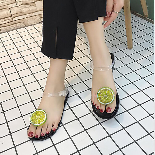 

Women's Sandals Katy Perry Sandals Flat Heel Round Toe PU Summer Clear / White / Black