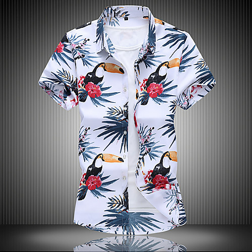 

Men's Daily Weekend Basic / Elegant Shirt - Floral / 3D Black