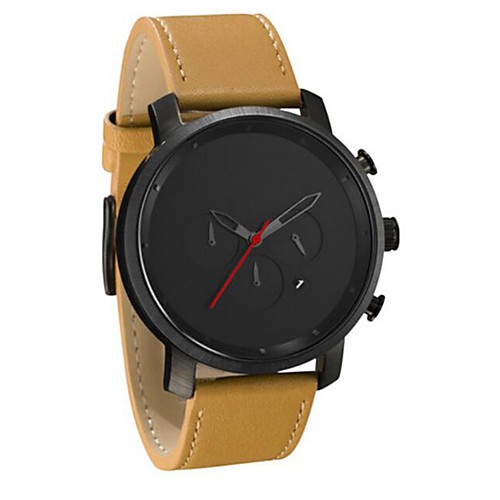 

Men's Dress Watch Quartz Black / Brown Calendar / date / day Day Date Analog Casual Fashion - Black BlackGloden Black / Yellow One Year Battery Life