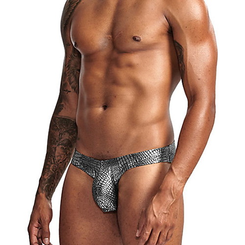 

Men's Basic Briefs Underwear Mid Waist Gold Blue Silver M L XL