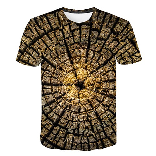 

Men's Daily Sports Street chic / Exaggerated T-shirt - 3D / Scenery Print Black
