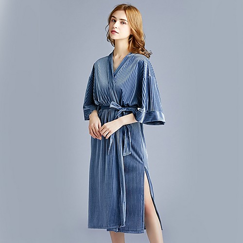 

Women's Deep V Robes Pajamas Solid Colored