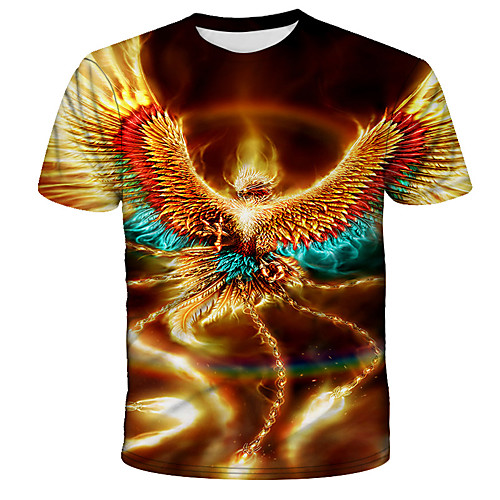 

Men's Daily Holiday Street chic / Exaggerated T-shirt - 3D / Tie Dye / Animal Print Gold