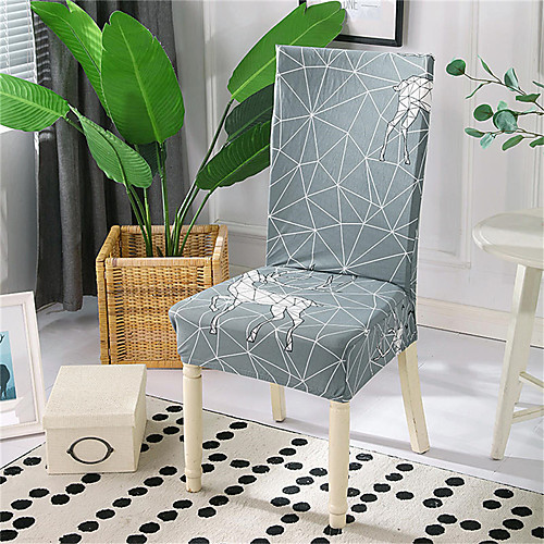 

Geometric Triangle Print Very Soft Chair Cover Stretch Removable Washable Dining Room Chair Protector Slipcovers Home Decor Dining Room Seat Cover