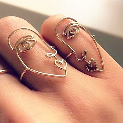 

Women's Ring 2pcs Gold Silver Alloy Holiday European Ethnic Festival Jewelry