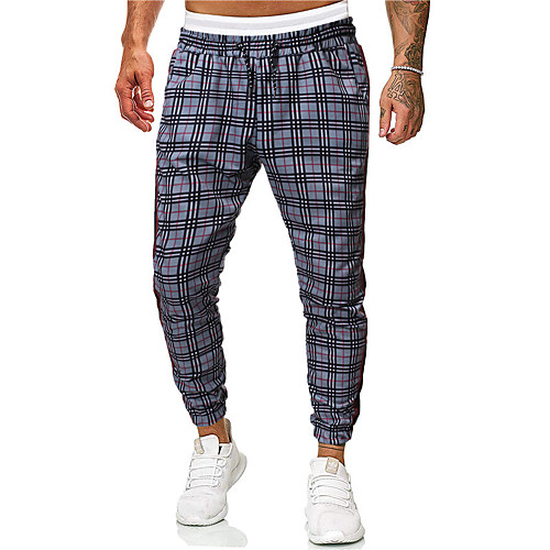 

Men's Sporty Jogger Pants - Plaid Stripe Dark Gray US32 / UK32 / EU40 US34 / UK34 / EU42 US36 / UK36 / EU44