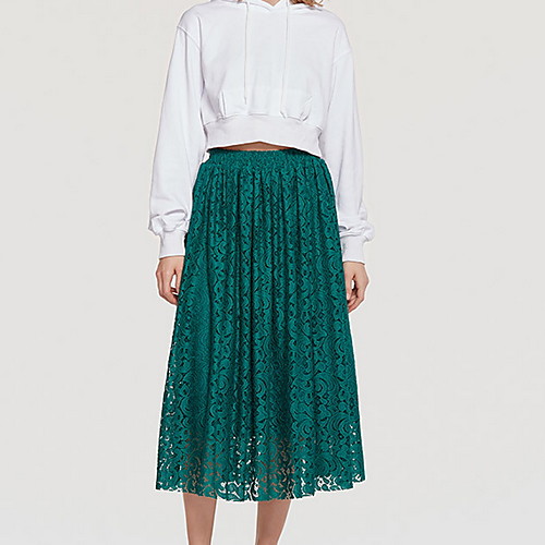 

Women's Daily Wear Basic A Line Skirts - Solid Colored Black Blue Red S M L